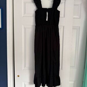 NWT The Drop Womens Kimi Ruffled Shoulder Smocked Midi Dress SZ SMALL